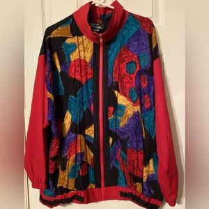 Vintage 90’s Silver Threads zip up shirt 2XL